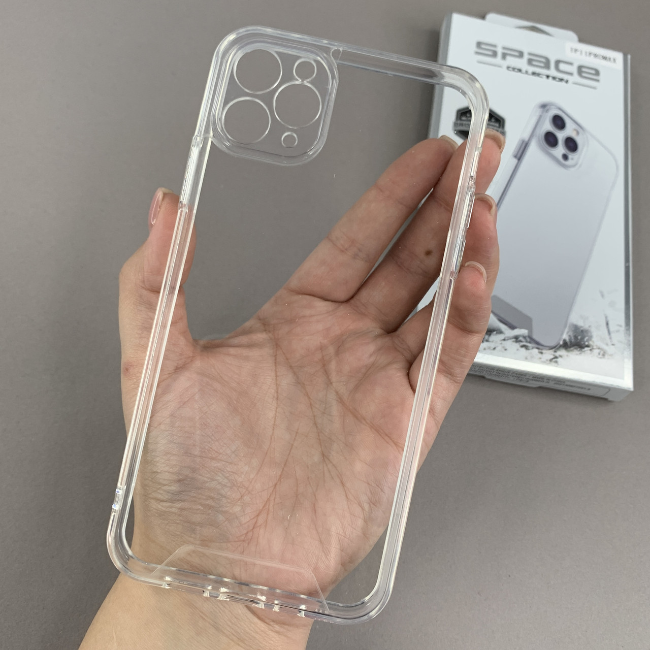 Чохол для Apple iPhone 11 Pro Max чохол з металевими кнопками на телефон айфон 11 про макс прозорий q01r