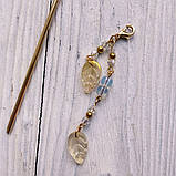 Металева шпилька для волосся «Квітковий танець» (Лимонний), фото 3