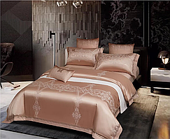 Комплект постільної білизни Bella Villa Євро сатин-жакард з вишивкою (J-0088 Eu)