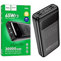 УМБ Power bank + ліхтар Hoco DB81 30000mAh (PD65W+22,5W/QC3.0) чорний, Зовнішній акумулятор