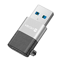 Перехідник Veron AC-OT73 USB/Type-C чорно-сірий