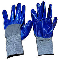 Перчатки Tomik (полный залив) серо-синие, рабочие перчатки