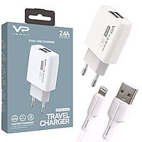 СЗП Veron AC62L (2USB/2,4А) + Lightning білий