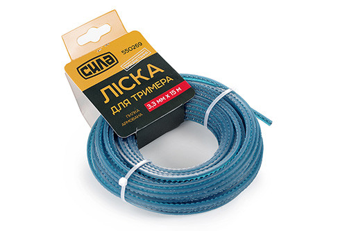 Волосінь для тримера 3,3 мм пила армована 15 м СИЛА 550269, фото 1