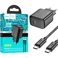 СЗП Hoco CS22A (1Type-C/30W) + Type-C/Type-С чорний