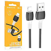 Кабель USB-Lightning Borofone BX84 (2,4A/1м) чорно-білий