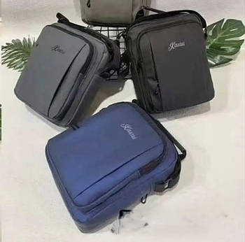 Чоловіча сумка тканинна 24*20 см через плече на блискавці з кишенею в різних варіантах Luna