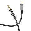 Аукс кабель для айфона Lightning mini-jack 3.5 aux шнур у машину для iphone Apple аудіокабель Hoco, фото 6