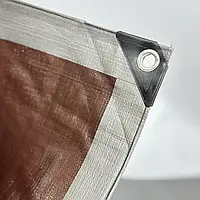 Тент Plandeka Gruba Сіро-Коричневий 210 г/м² 5×8 м Поліпропіленовий тент із люверсами