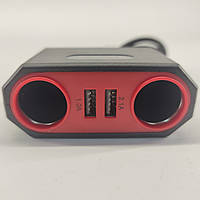 Розгалужувач на 2 виходи 12/24V 120W +2xUSB +ВИМИКАЧ