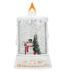 Ночник на батарейках новорічний Свічка XMAS WDL 23005C 3577 сніговик