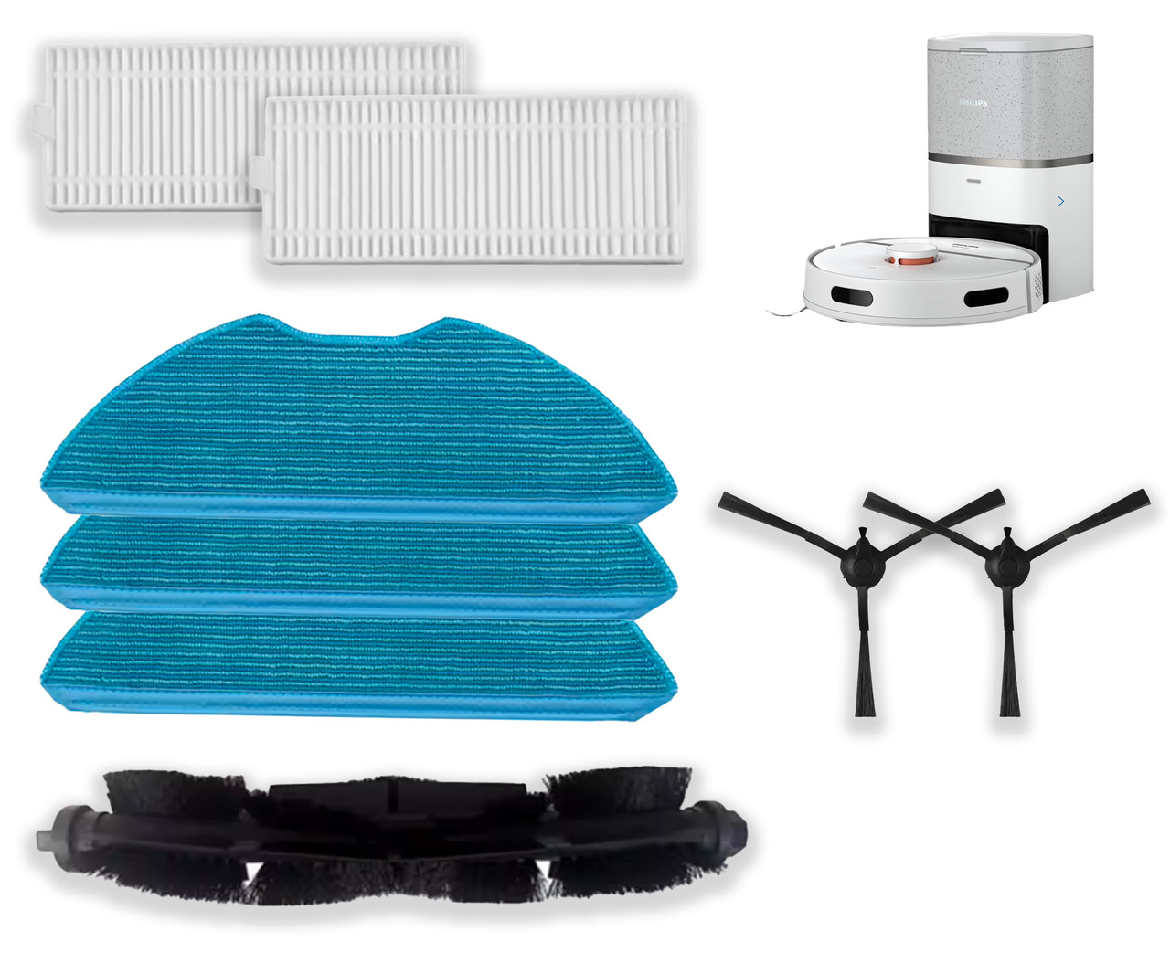 Набір змінних аксесуарів (8 шт.) сумісних з Philips Homerun серії 3000 / 2000 / XU2000/10, XU2000/20, XU2100/10, фото 1