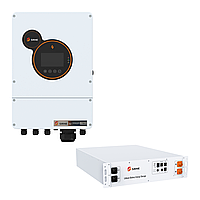 Гібридний інвертор SRNE HESP4850S100-H (220 В, 5.5 кВт, 48 В) + 1×акумулятор SRNE SR-EOC05B (LiFePO4, 5.12 кВт·год, 100 Аг, 51.2 В