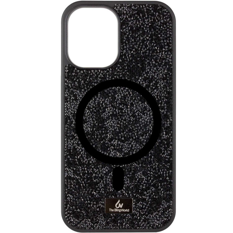 TPU чохол Bling World Rock Diamond with MagSafe для Apple iPhone 16 (6.1") Black