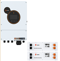 Гібридний інвертор SRNE HESP4850S100-H (220 В, 5.5 кВт, 48 В) +2×акумулятора SRNE SR-EOC05B (LiFePO4, 5.12 кВт·год, 100 Аг, 51.2 В