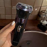 Професійний тример 3 в 1 з насадками для бороди носа та голови самозаточуваних лезами бездротової, фото 2