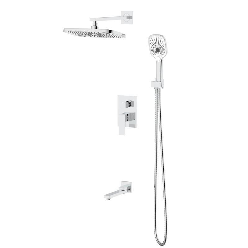 Душова система універсальна Qtap Gemini прихованого монтажу на три споживачі QTGEM114CRM45702 Chrome, фото 1