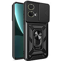 Чохол Fiji Camera Defence для Motorola G85 бампер із захистом камери та підставкою Black