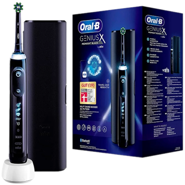 Електрична зубна щітка Oral-B D706.513.6X Genius X 20000 Black Bluetooth з футляром