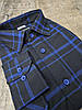 Чоловіча фланелева сорочка чорна в синю клітинку, фото 2