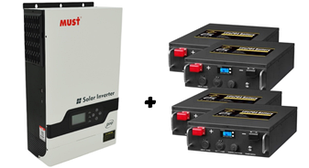 Інвертор 5,2KW, 48V, батареї Lifepo4 ємність 5KWh, (4шт 12V, 100A)