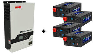 Інвертор 5,2KW, 48V, батареї Lifepo4 ємність 10KWh, (4шт 12V, 200A)