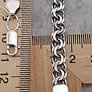 Срібний браслет чоловічий на руку. Чоловічий срібний браслет бісмарк плоский. 23,5 см, фото 5