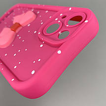 Чохол для Apple iPhone 13 чохол з бантиком з коротким ремінцем на руку на телефон айфон 13 малиновий q01u, фото 5