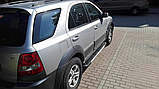 Бічні пороги RedLine V1 на Kia Sorento 2002-2009 Пороги майданчика Кіа Соренто 2 шт., фото 3