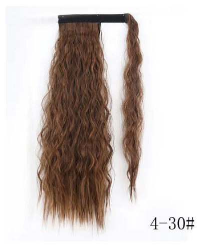 Шиньйон коричневий хвилястий хвіст на ліпучці (SH-W4/30), фото 1