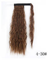 Шиньйон коричневий хвилястий хвіст на ліпучці (SH-W4/30)