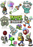 Вафельна картинка №7 Рослини проти зомбі фотодрук на торт