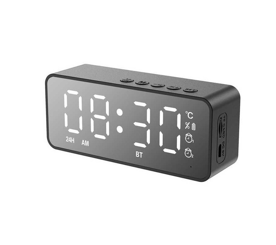 Портативна Bluetooth-колонка CARICE G-50 з годинником, будильником і термометром, фото 1