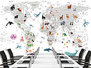 Самоклеюча плівка Oracal "Сіра карта світу на білому фоні", шпалери для дитячої кімнати, фото 2