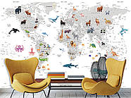 Самоклеюча плівка Oracal "Сіра карта світу на білому фоні", шпалери для дитячої кімнати, фото 5