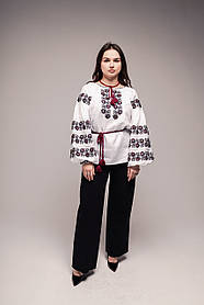 Жіноча вишиванка "Ружа "з рукавами "Бохо"