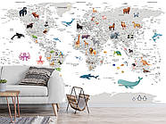 Самоклеюча плівка Oracal "Сіра карта світу на білому фоні", шпалери для дитячої кімнати, фото 7