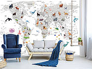 Самоклеюча плівка Oracal "Сіра карта світу на білому фоні", шпалери для дитячої кімнати, фото 6