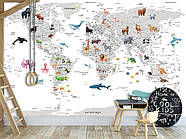 Самоклеюча плівка Oracal "Сіра карта світу на білому фоні", шпалери для дитячої кімнати, фото 10