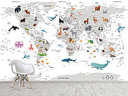 Самоклеюча плівка Oracal "Сіра карта світу на білому фоні", шпалери для дитячої кімнати, фото 9