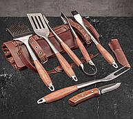 Подарунковий набір предметів для барбекю гриля мангала пікніка та відпочинку набори гриль аксесуарів з неіржавкої сталі в кейсі