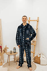 Чоловіча махрова піжама з каптуром, велсофт