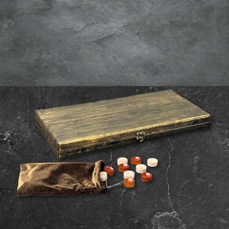 Нарди  з натурального дерева ясеня та епоксидної смоли  50*50 см "Обпалене дерево"