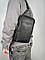 Чоловіча чорна шкіряна сумка слінг Louis Vuitton, фото 8