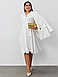 Витончене та стримане жіноче плаття-міді на зпах, молочно-біле, фото 3