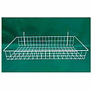Кошик сітчатий навісний 93 х 20 см борт 8 см на торгову сітку Кошик - Полиця металевий білий на сітку, фото 3