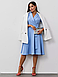 Витончене та стримане жіноче плаття-міді на зпах, блакитне, фото 5