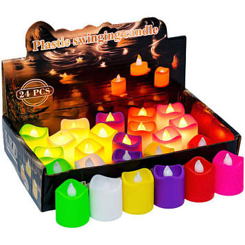 Свічки led на батарейках світлодіодні (колір світіння теплий білий) Набір 24 шт