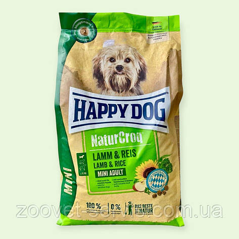 Сухий корм для собак маленьких порід із ягням та рисом Happy Dog NaturCroq Mini Lamm & Reis , 4 кг, фото 1