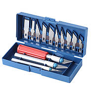 Професійний набір макетних ножів, скальпелів 16 в 1 | Набір для творчості з марганцевої сталі 65#, фото 7